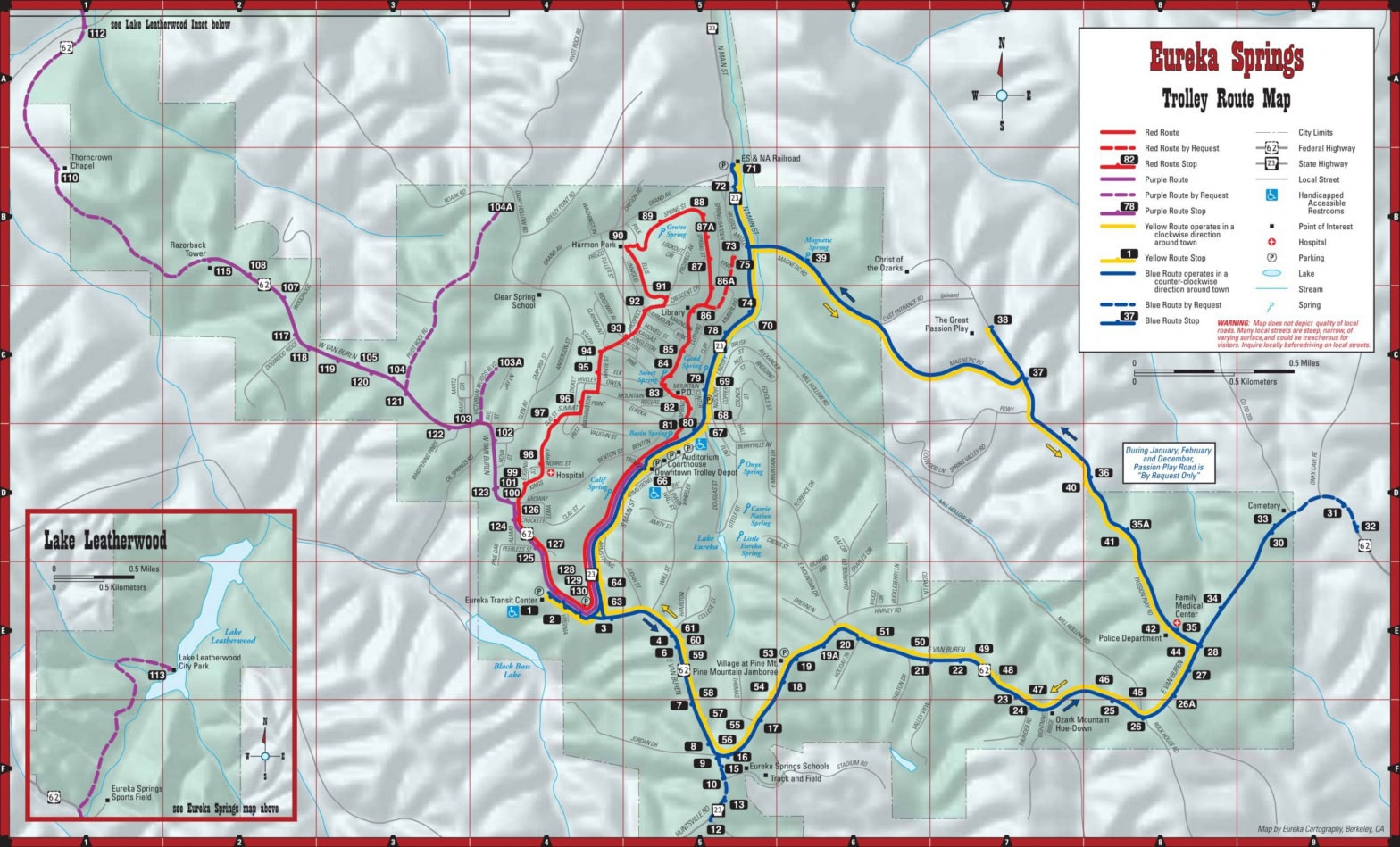 Eureka Springs Trolley Map