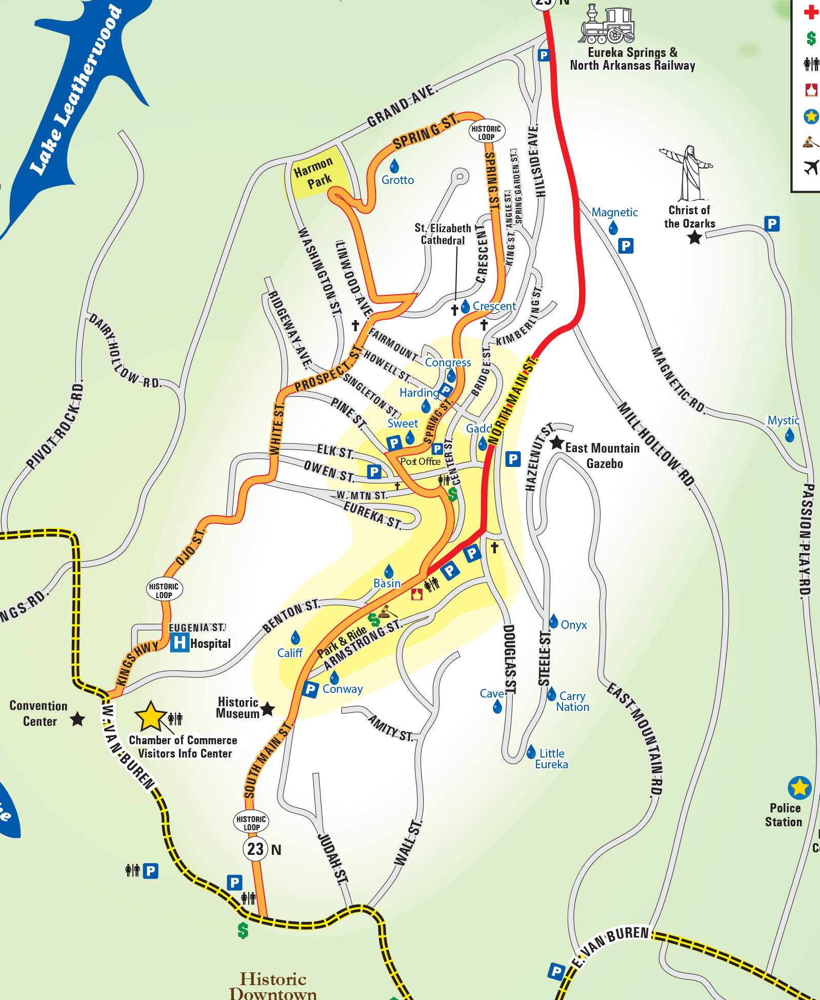 Eureka Springs Parking Map