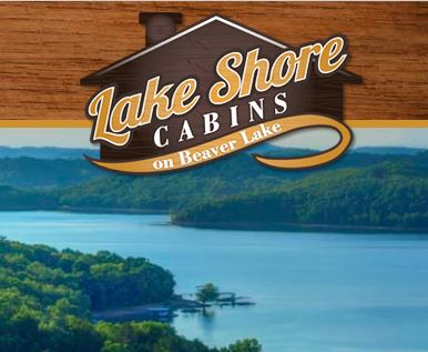 Lake Shore Cabins on Beaver Lake, scenic view of the lake and surrounding forest.